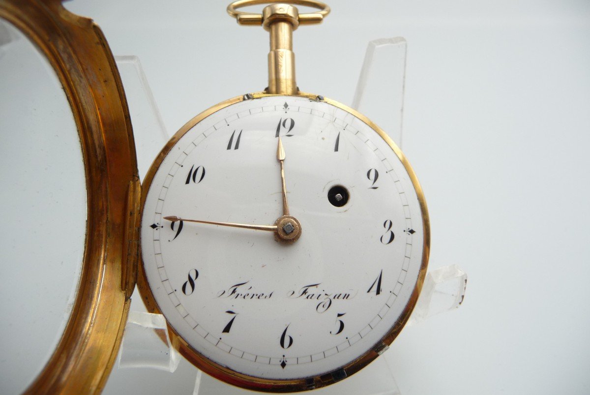 Very Beautiful 18th Century Gold Chiming Watch From Brothers Faizan In Geneva, Circa 1780.-photo-2