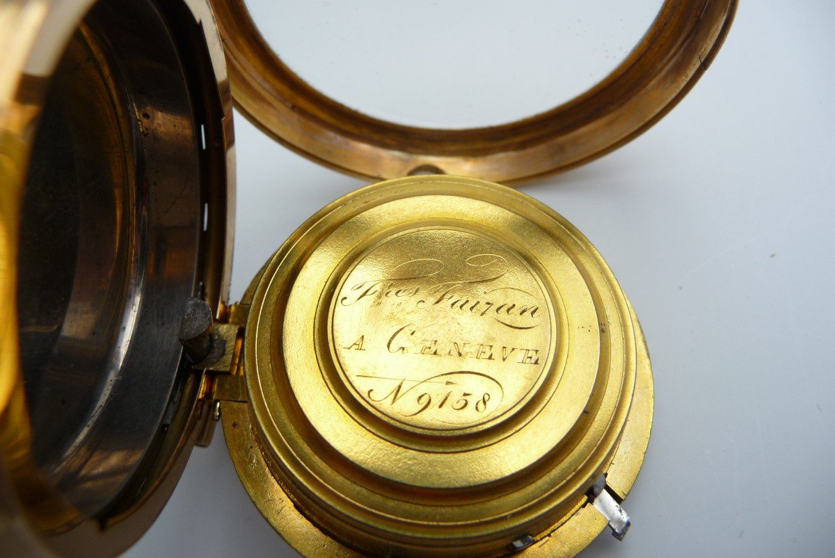 Very Beautiful 18th Century Gold Chiming Watch From Brothers Faizan In Geneva, Circa 1780.-photo-3
