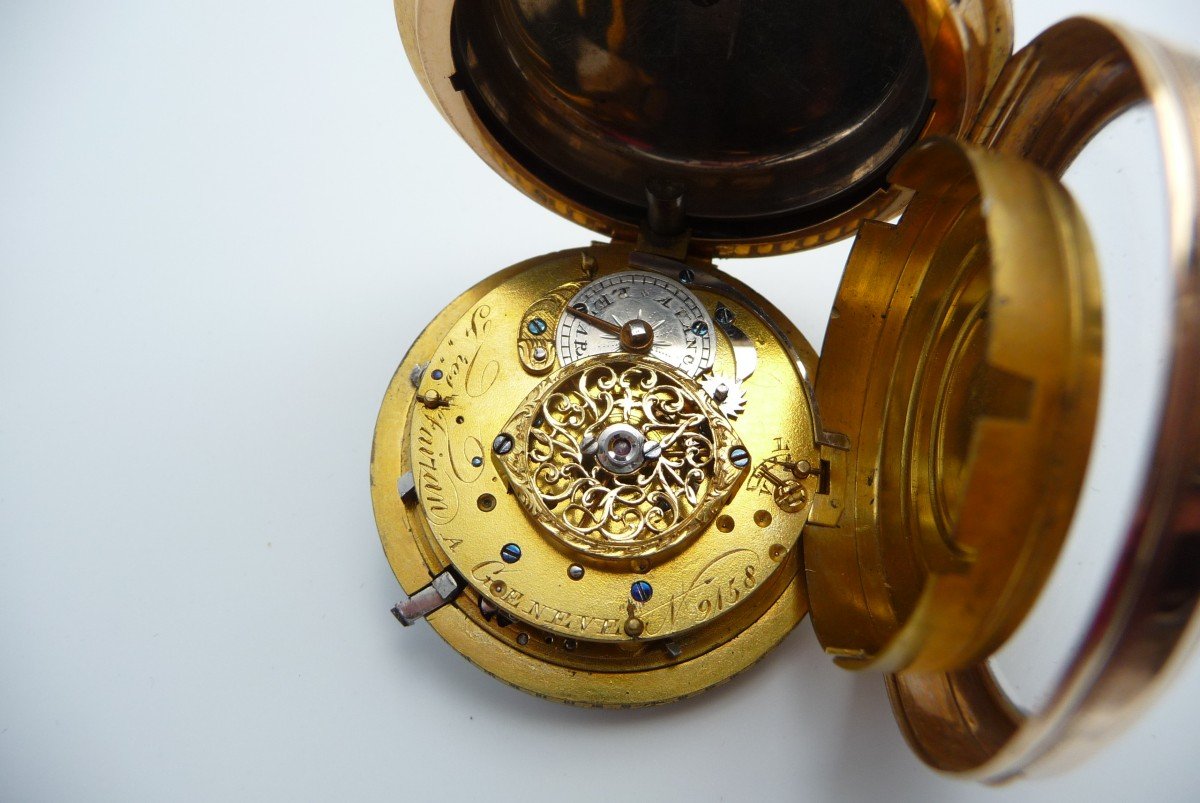 Very Beautiful 18th Century Gold Chiming Watch From Brothers Faizan In Geneva, Circa 1780.-photo-2