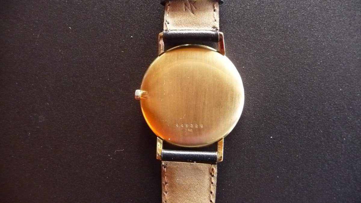 Rare Montre Bracelet Homme En Or Mouvement Extra Plat De Vacheron Et Constantin, Années 60-photo-2