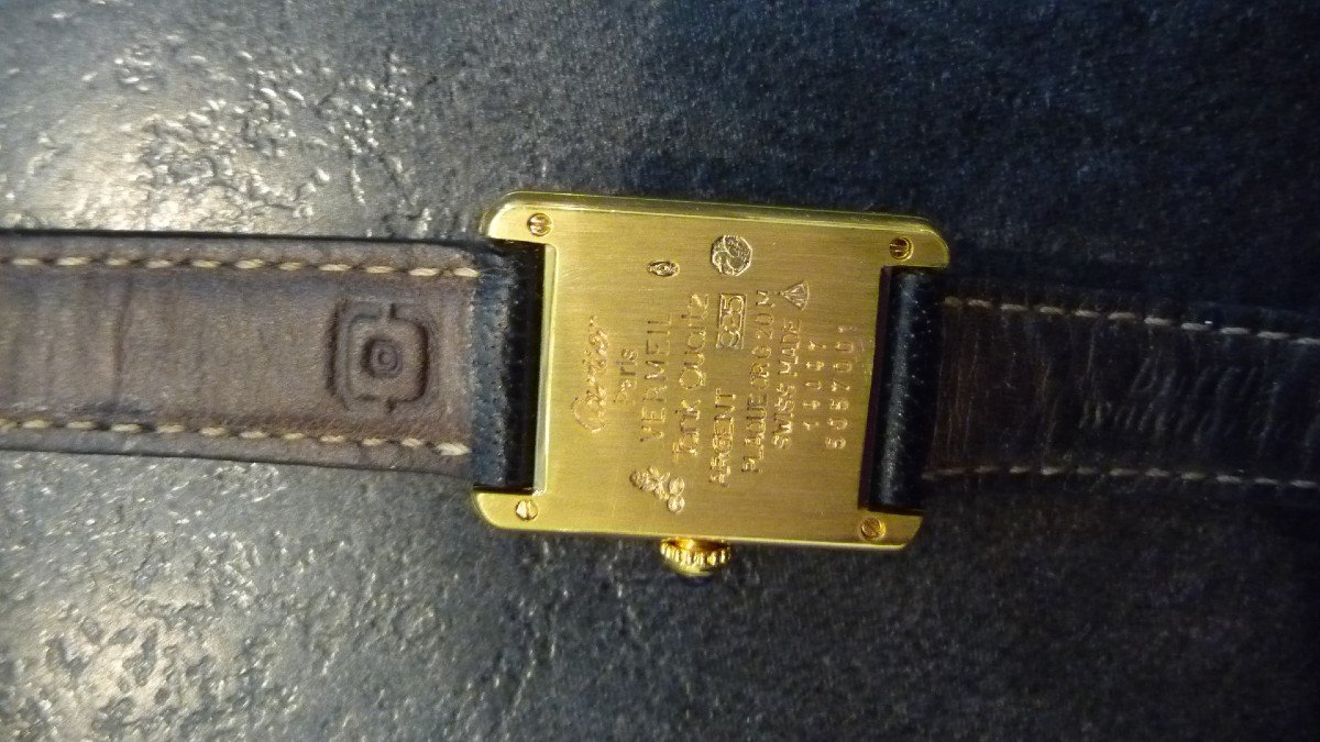 Cartier: Beautiful Cartier Must De Dame Watch In Vermeil, 1980s, Guaranteed Serviced.-photo-4