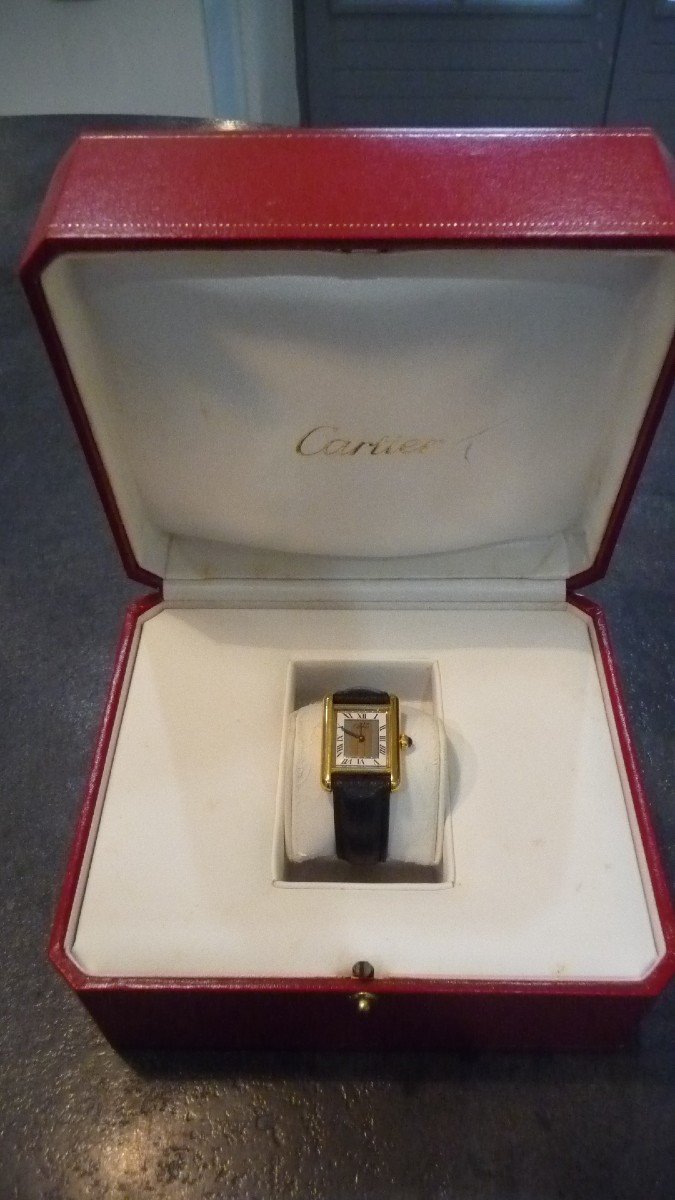 Cartier: Beautiful Cartier Must De Dame Watch In Vermeil, 1980s, Guaranteed Serviced.