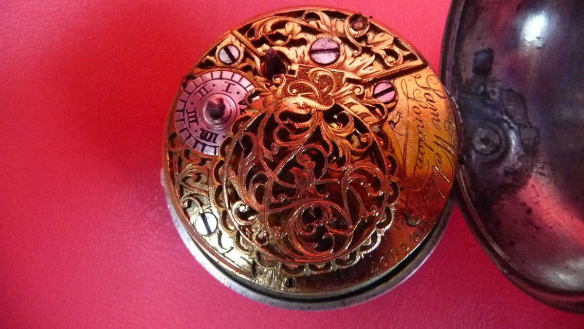 Very Rare Silver Double-cased Onion Watch By James Weldon London, Circa 1740-photo-1