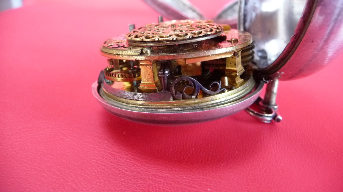 Very Rare Silver Double-cased Onion Watch By James Weldon London, Circa 1740-photo-2