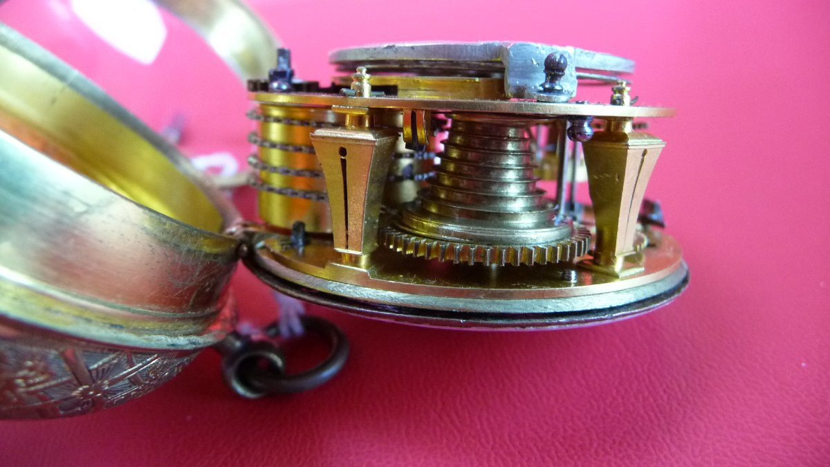 Very Rare Louis XIV Onion With A Gilded Brass Needle, By (martinot In Paris), Circa 1690-photo-4