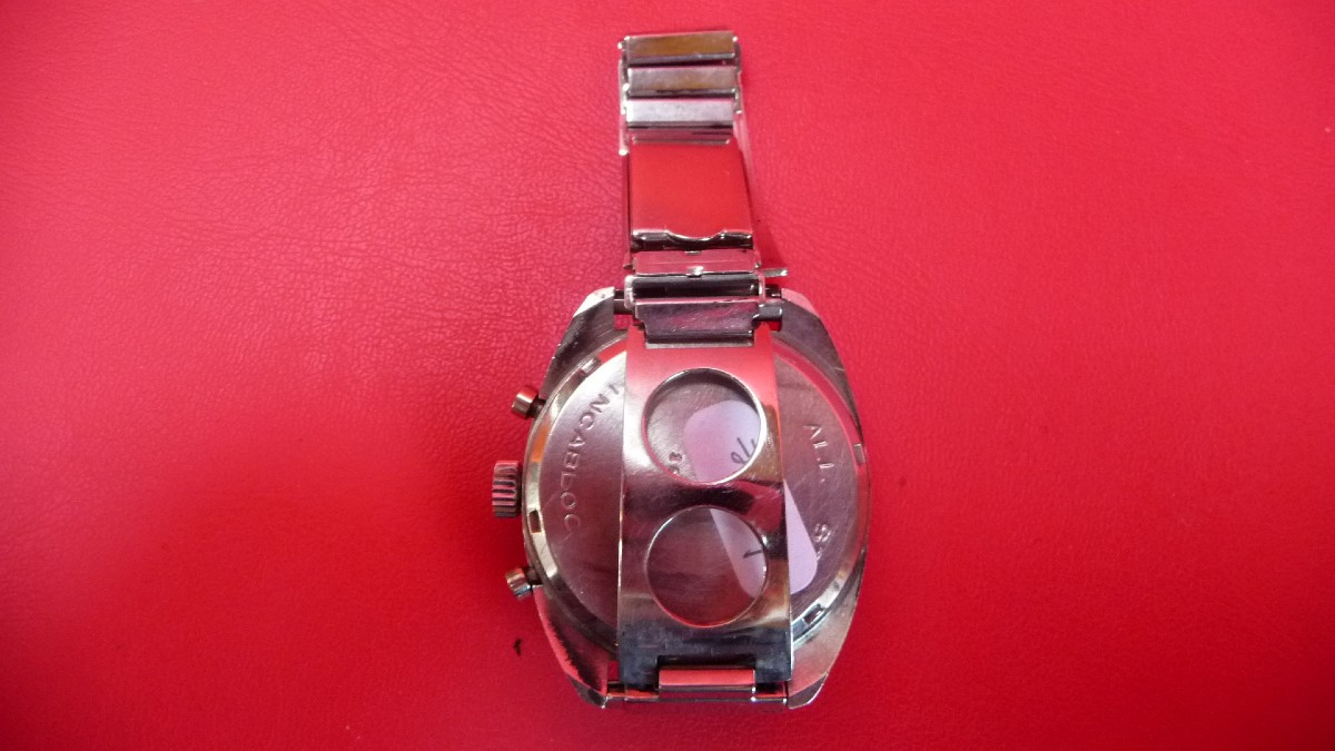 Montre bracelet chronographe des années 70 de marque HMC.-photo-2