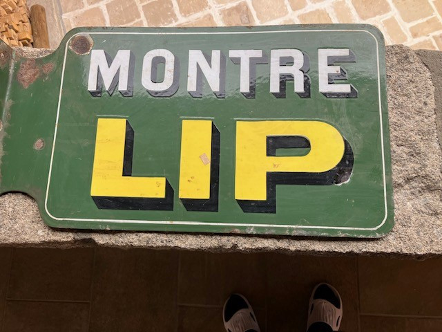 Lip: Enamel Advertising Plaque For The Lip Brand. Double-sided, Early 20th Century.-photo-2