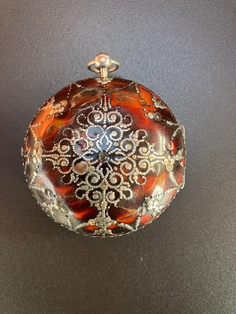 Onion Watch, Early 18th Century, In Silver And Tortoiseshell, Studded, By Rodet In London, Circa 1715-photo-3