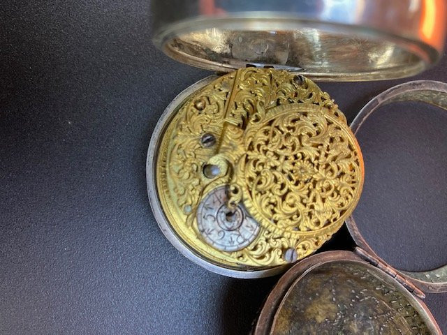 Onion Watch, Early 18th Century, In Silver And Tortoiseshell, Studded, By Rodet In London, Circa 1715-photo-1