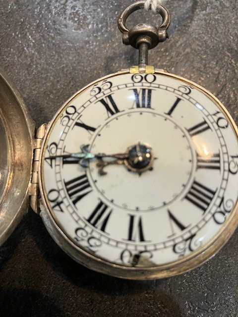 Early 18th Century Silver Onion-shaped Clock With Hour And Quarter Striking Mechanism, Signed Lenoir In Paris-photo-2