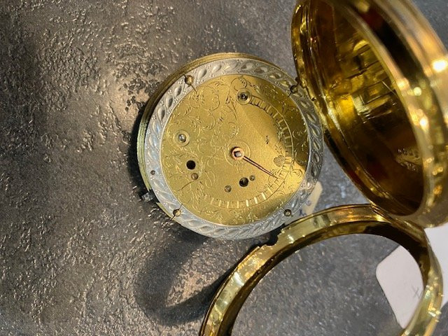 Vermeil Watch With Double Calendar And Visible Rooster, First Empire Period -photo-3