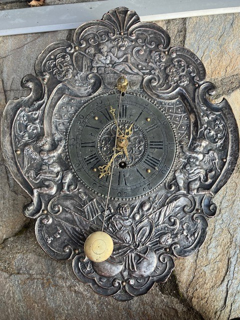 Telleruhr: Wall Clock, (telleruhr), In Silvered Copper, Southern Germany, Circa 1700