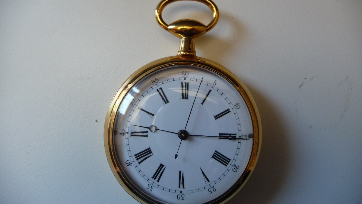Gilt Metal Gousset Watch With Independent Deadbeat Seconds, Circa 1840.
