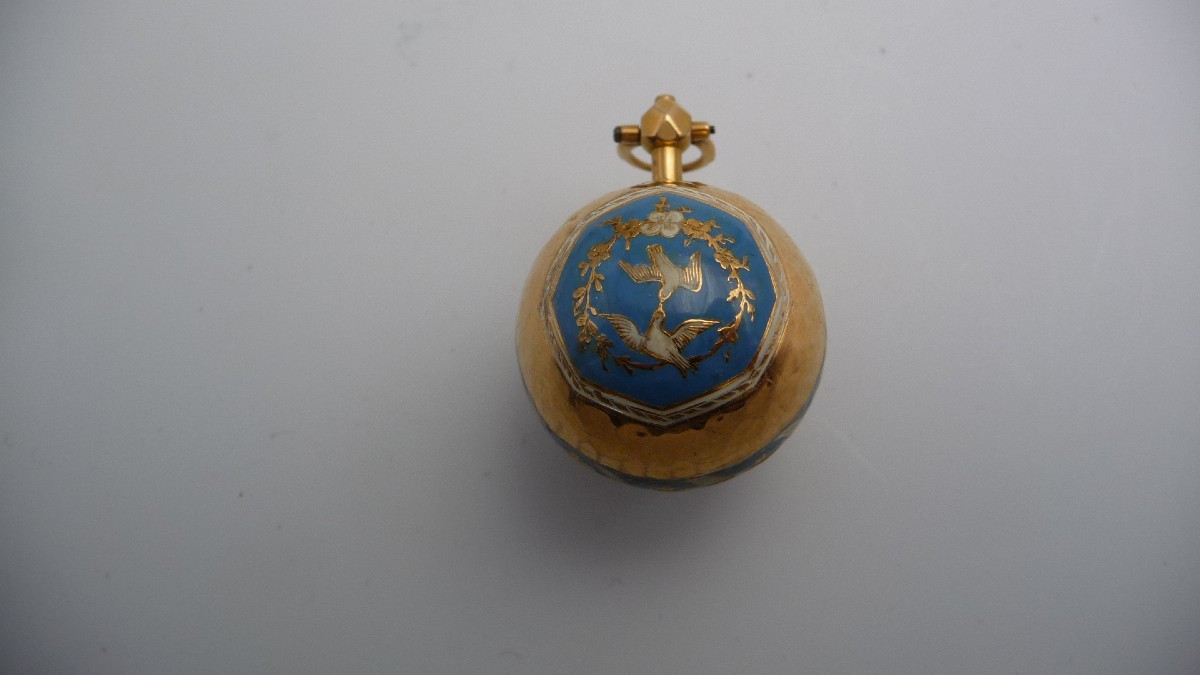 Enamelled Gold Ball Watch, Probably (geneva), First Empire Period