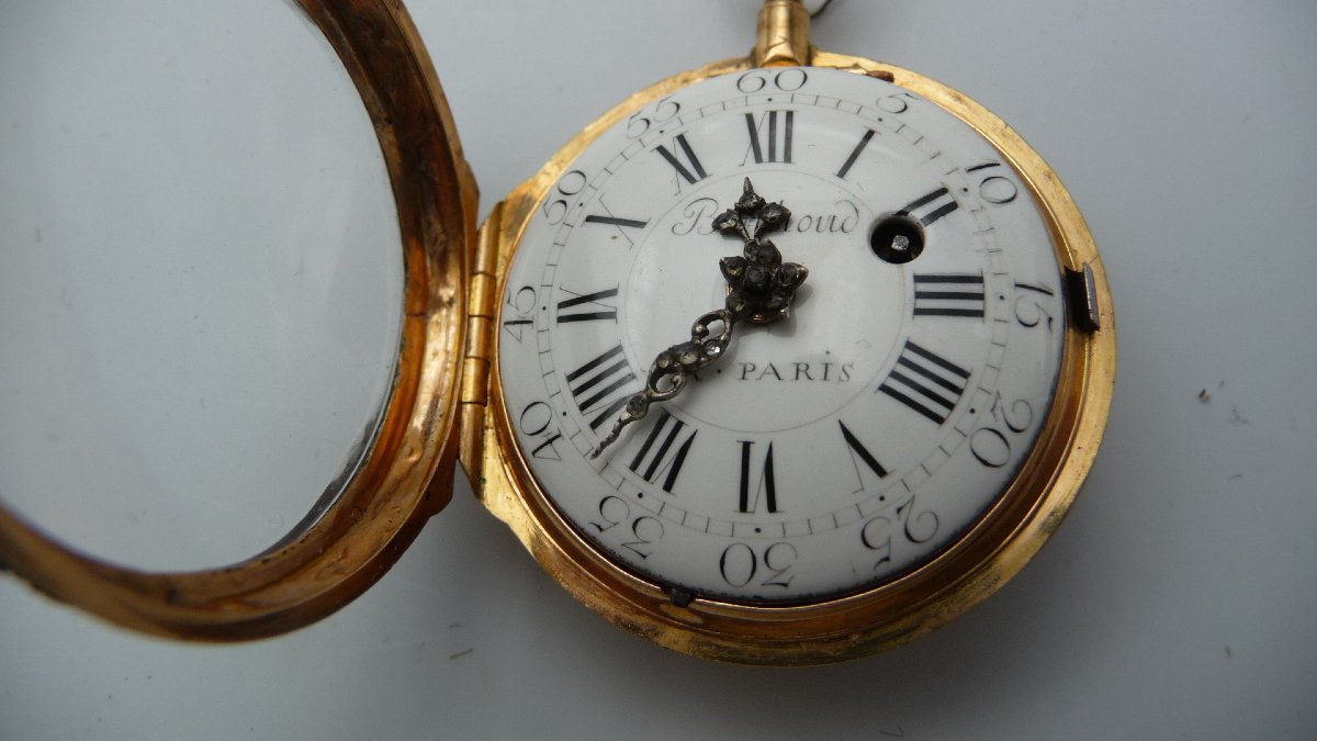 Berthoud: Montre en or émaillée, d'époque Louis XVI, de (Berthoud à Paris), vers 1780. -photo-3
