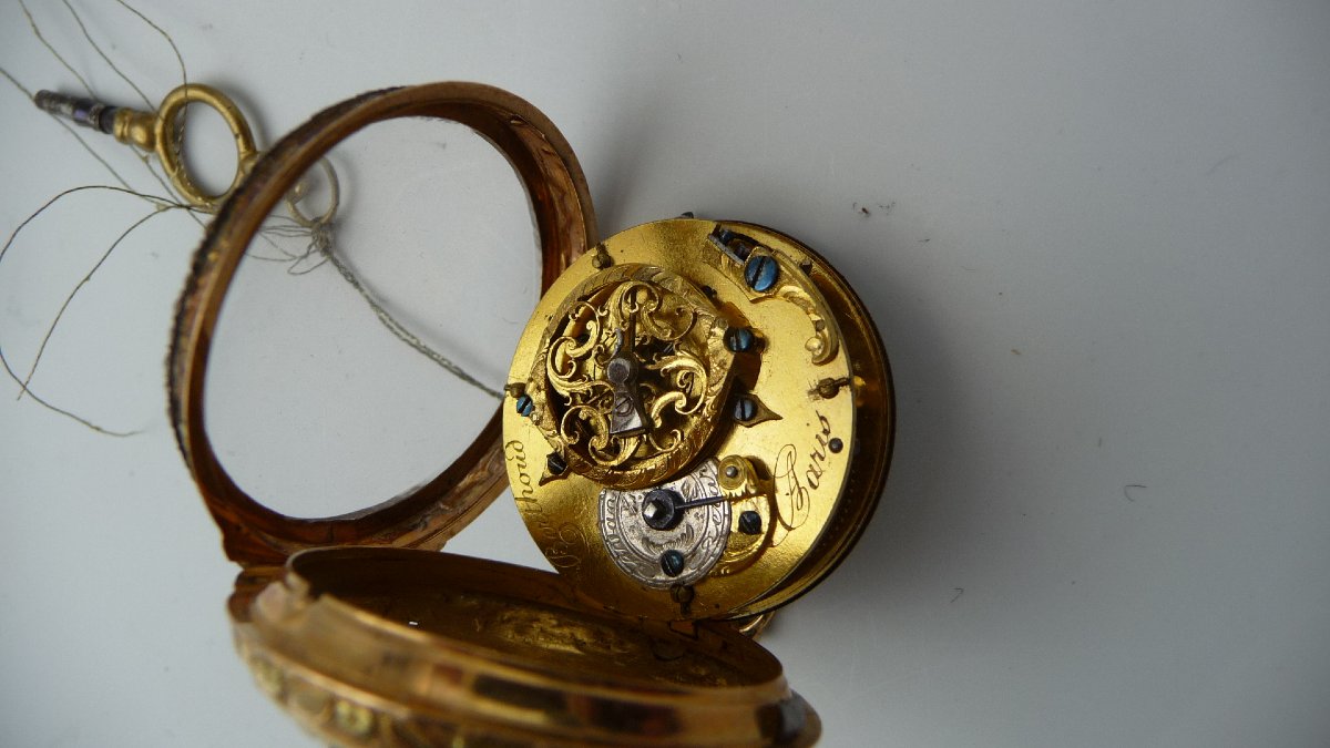 Berthoud: Montre en or émaillée, d'époque Louis XVI, de (Berthoud à Paris), vers 1780. -photo-4