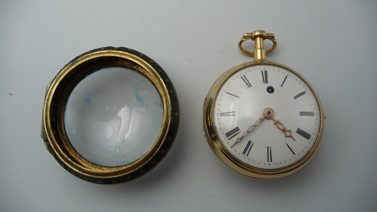 Skeleton Watch With A Striking Chime, In Vermeil, With A Double Case, By (glaesner In Lyon), -photo-2
