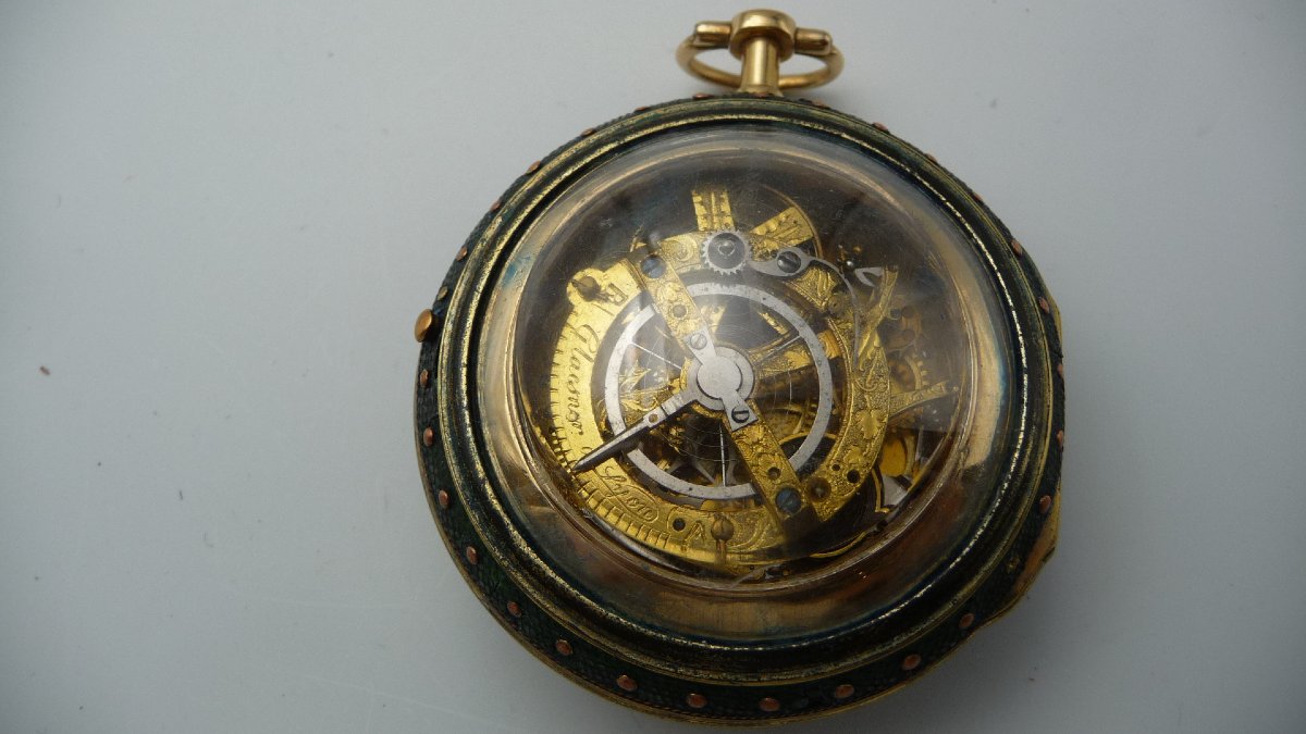 Skeleton Watch With A Striking Chime, In Vermeil, With A Double Case, By (glaesner In Lyon), 