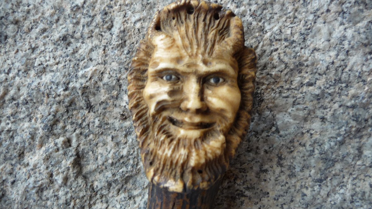 Dague de Chasse ou de vènerie avec la poignée en corne sculptée, époque XIXème-photo-3