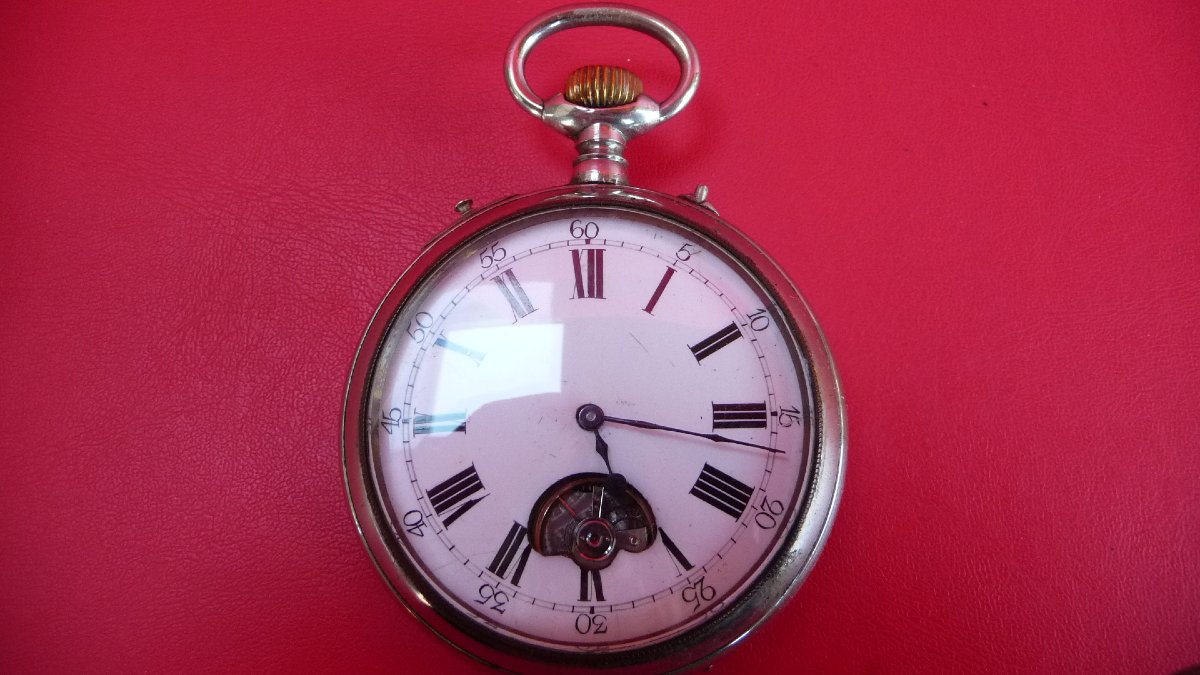 24-line Regulator Watch With A Nickel Case, Musical, And Visible Escapement, Circa 1900.