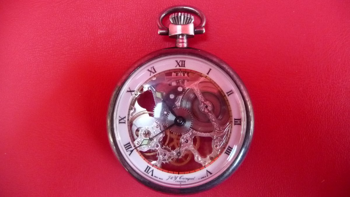 Skeleton Pocket Watch, Made Of Silver-plated Metal, 20th Century.