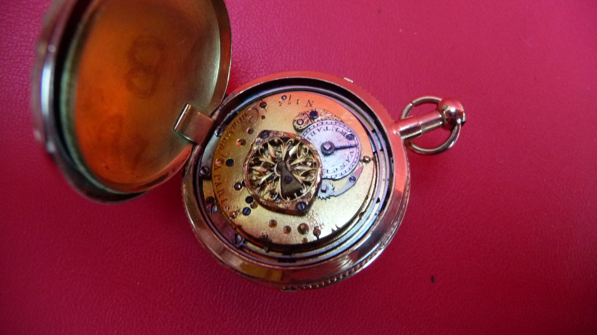 An Empire-period Gold Watch With Enamel Work And A Quarter-hour Striking Mechanism, Made By Cabasson In Paris, Circa 1800.-photo-2