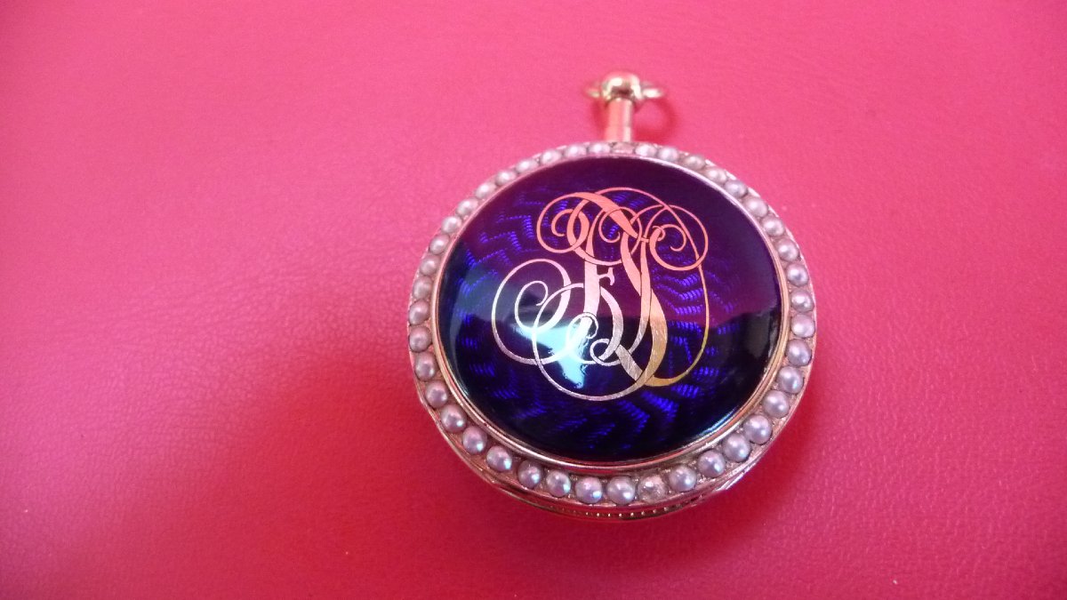 An Empire-period Gold Watch With Enamel Work And A Quarter-hour Striking Mechanism, Made By Cabasson In Paris, Circa 1800.