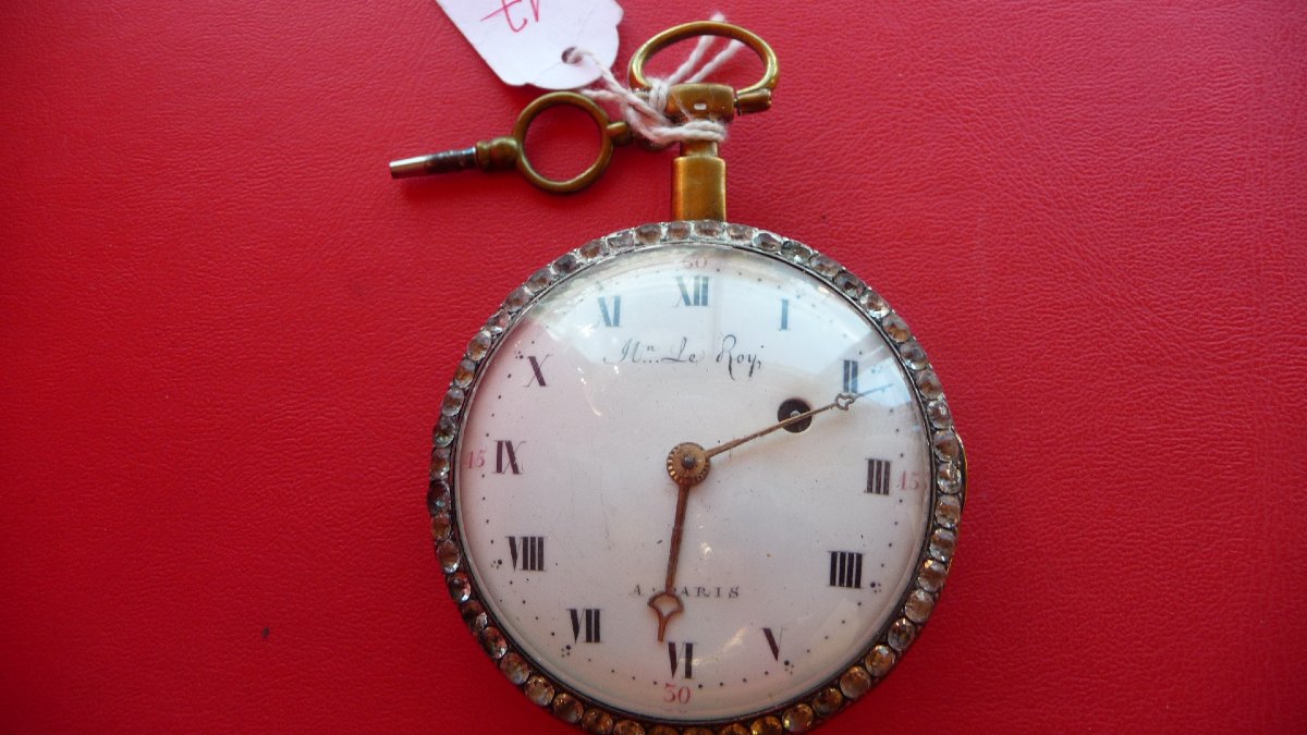 An Enameled Pomponne Watch From The Late 18th Century, Signed "leroy" In Paris, Circa 1780.-photo-2