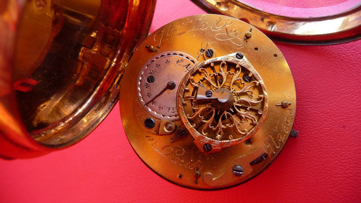 An Enameled Pomponne Watch From The Late 18th Century, Signed "leroy" In Paris, Circa 1780.-photo-1