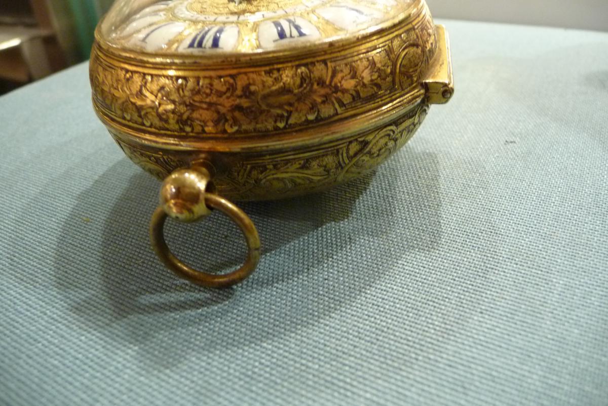 Montre Oignon Louis XIV Cadran Cartouches.-photo-2