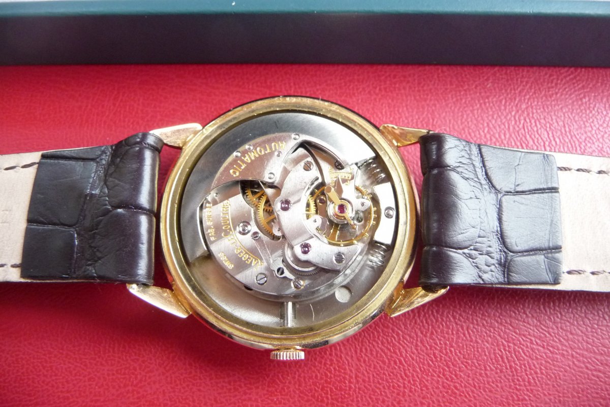 Men's Jeager Gold Le Coultre Bracelet Watch 1950's Automatic With Walking Reserve-photo-4
