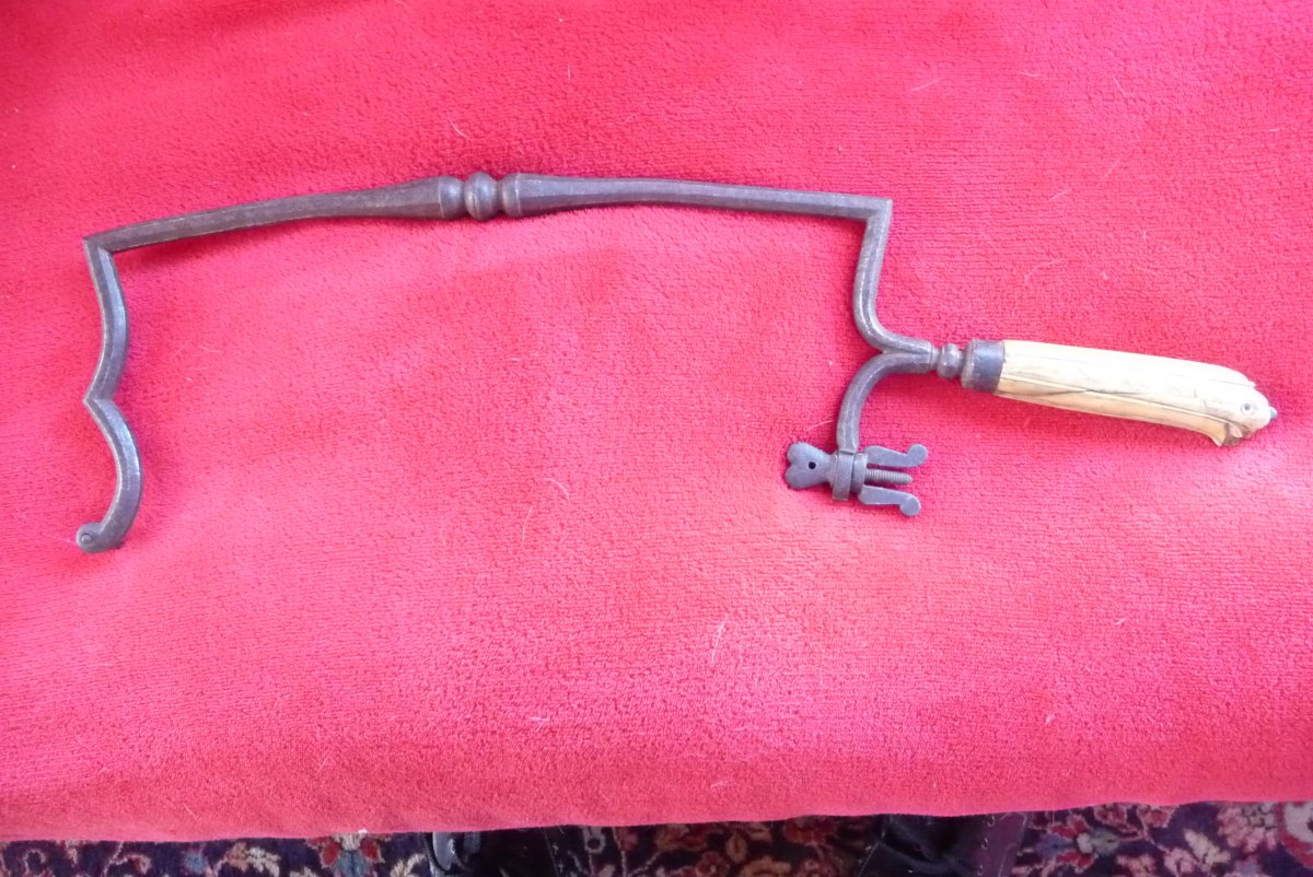Surgeon Saw Wrought Iron, Ivory Handle Early Eighteenth