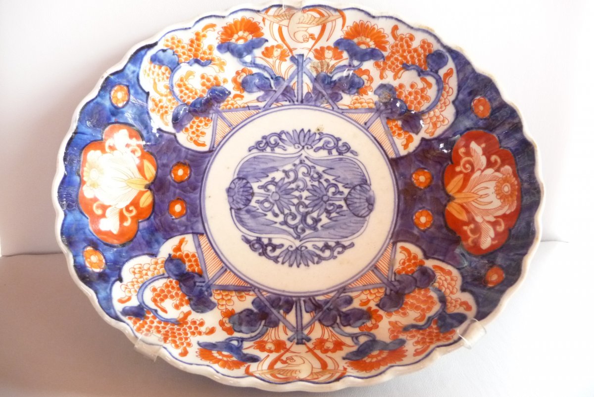 IMARI, Plat Ovale En Porcelaine Japon XIXeme.