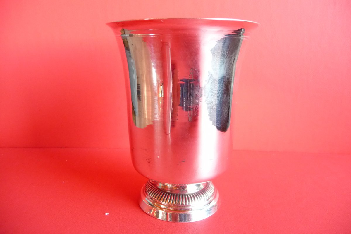 Timpani Piédouche, First Empire Period, In Sterling Silver, Goldsmith Hallmark Vib Under Star.