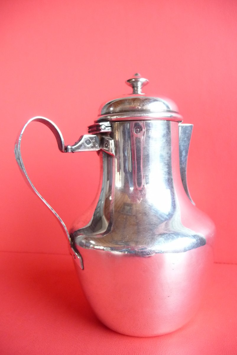 Saucepan In Sterling Silver, Hallmark Of The Goldsmith Alfred Hector. Paris 257 Gr-photo-3