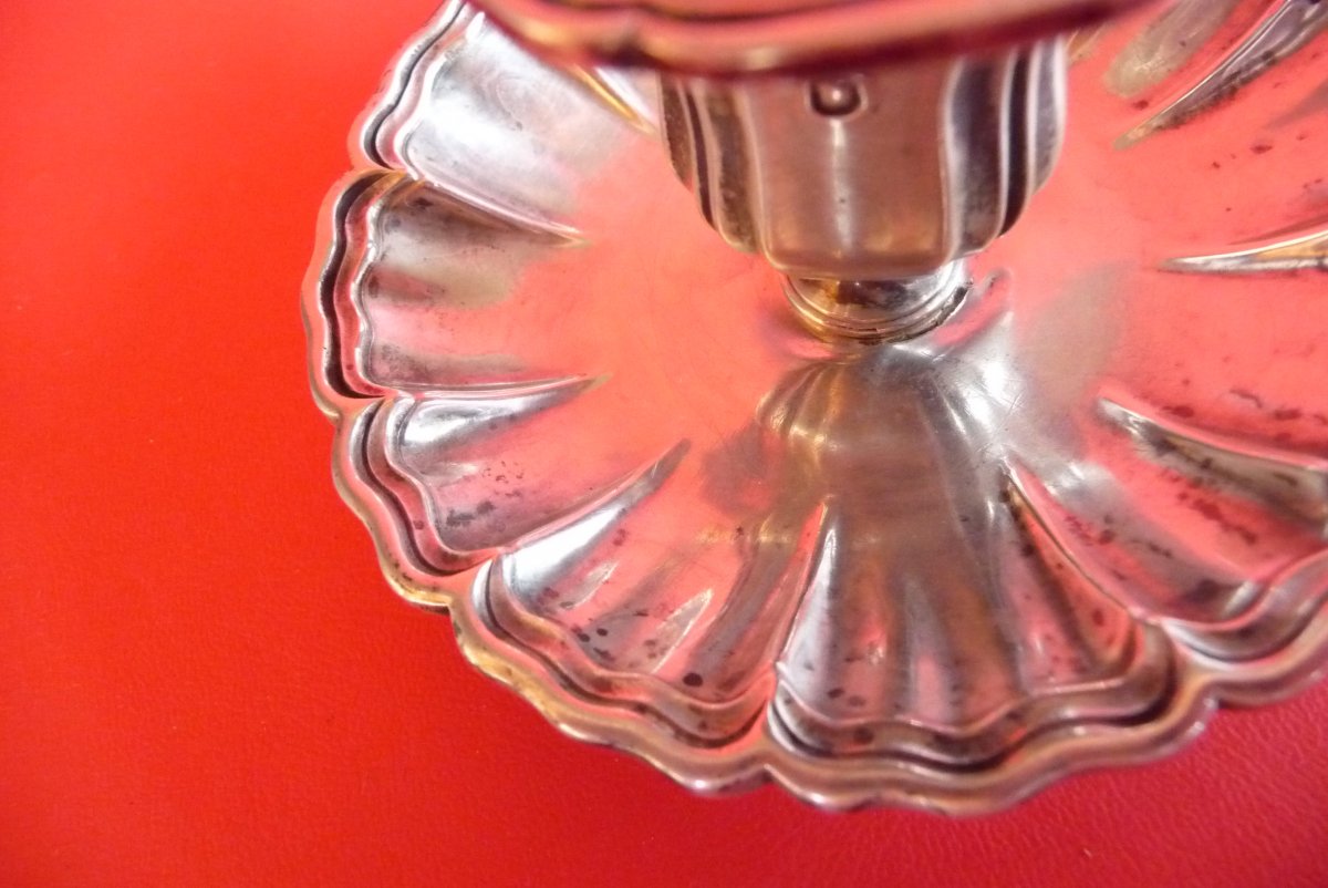 Regency Style Hand Candle Holder In Sterling Silver ,.-photo-2