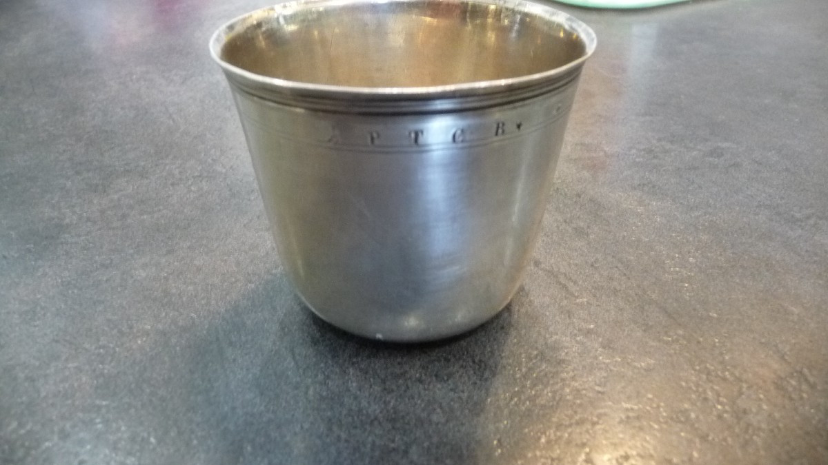 Timbale En Argent Massif Dite (curon) d'époque Louis XV , Orfèvre,  Henri-Nicolas De Brie.-photo-4