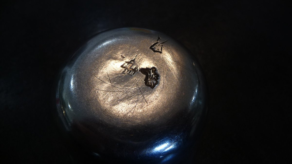 Timbale En Argent Massif Dite (curon) d'époque Louis XV , Orfèvre,  Henri-Nicolas De Brie.-photo-2