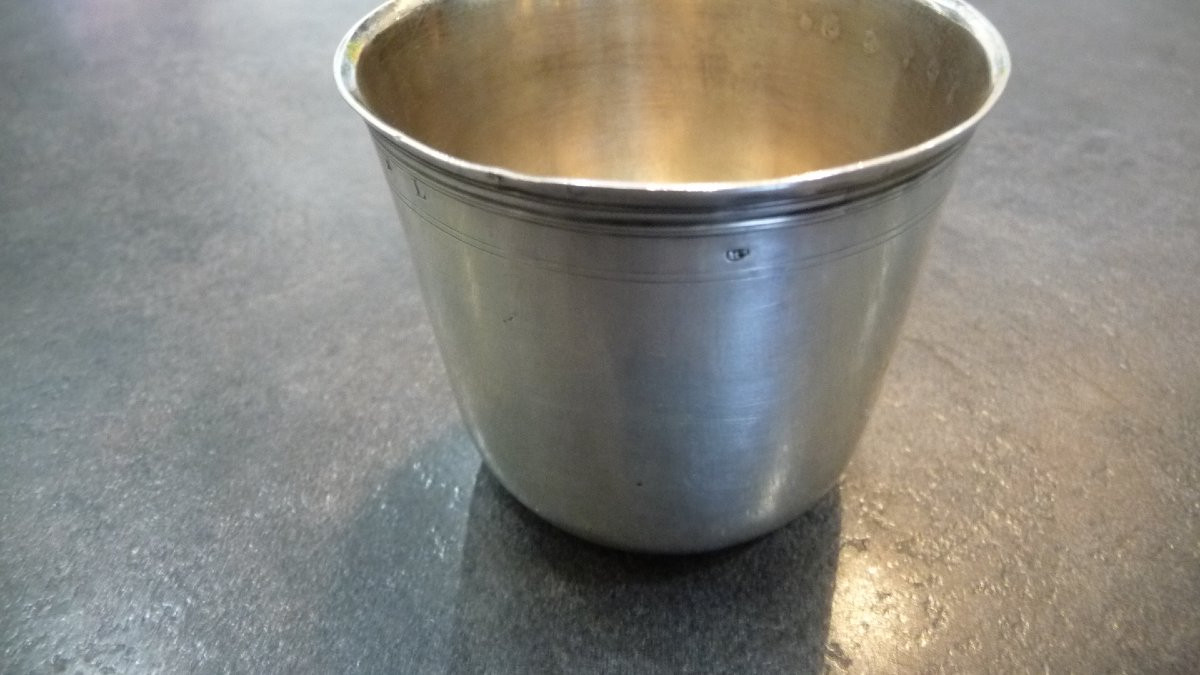 Timbale En Argent Massif Dite (curon) d'époque Louis XV , Orfèvre,  Henri-Nicolas De Brie.-photo-4