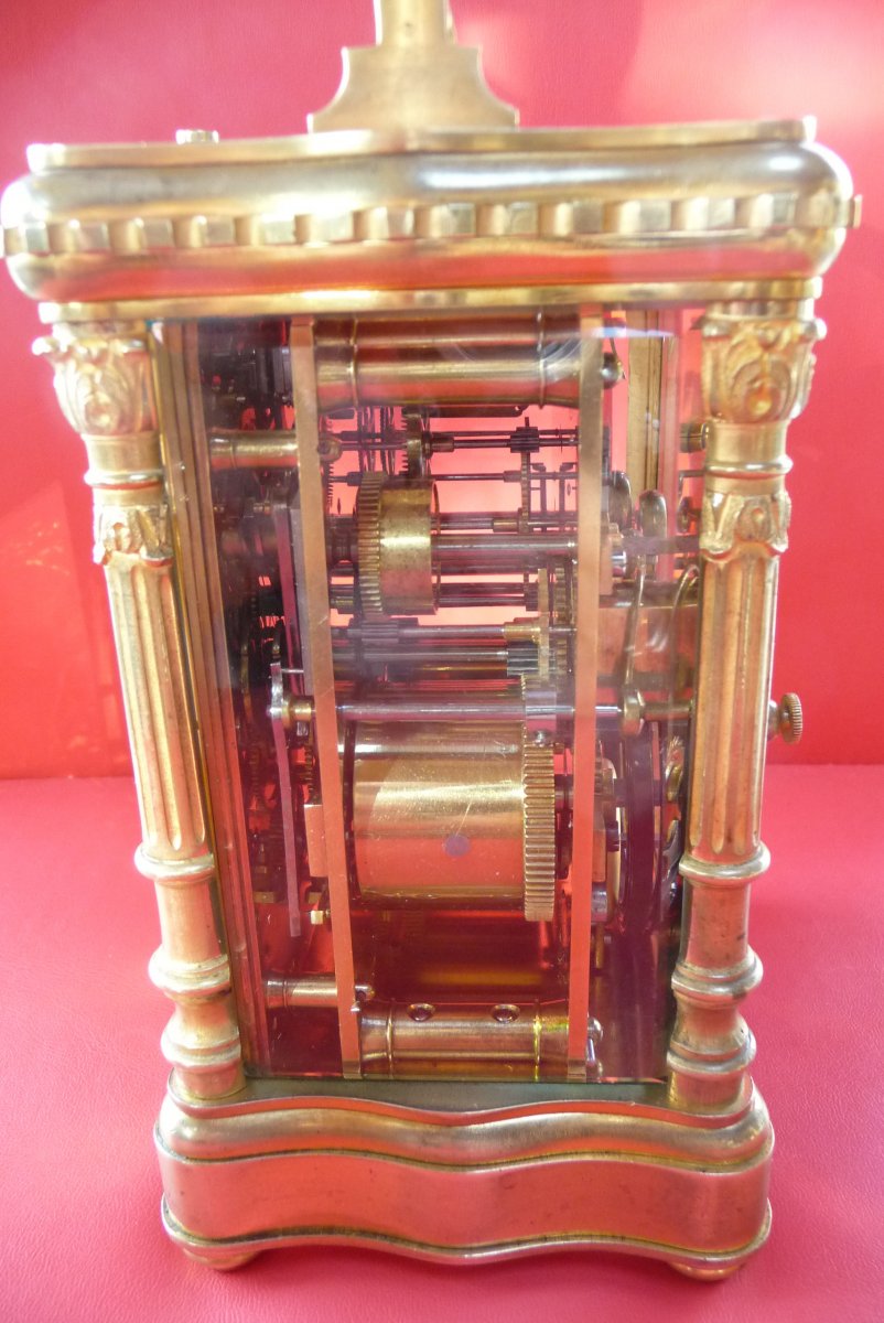 Grand Complications Gilt Bronze Officer Clock, Circa 1900.-photo-2