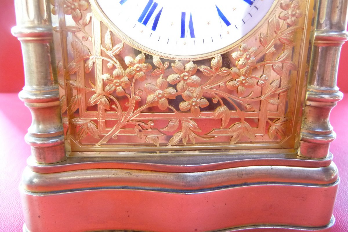 Grand Complications Gilt Bronze Officer Clock, Circa 1900.-photo-5