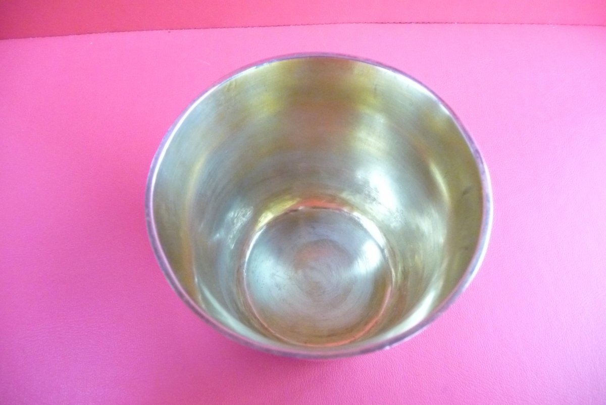 Importante Timbale Dite (curon) Argent, Intérieur Vermeil, Aix, Vers 1820-photo-2