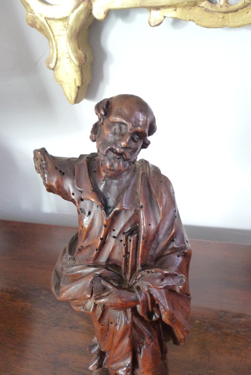 17th Century Wooden Statue (bearded Character) St Joseph?-photo-2