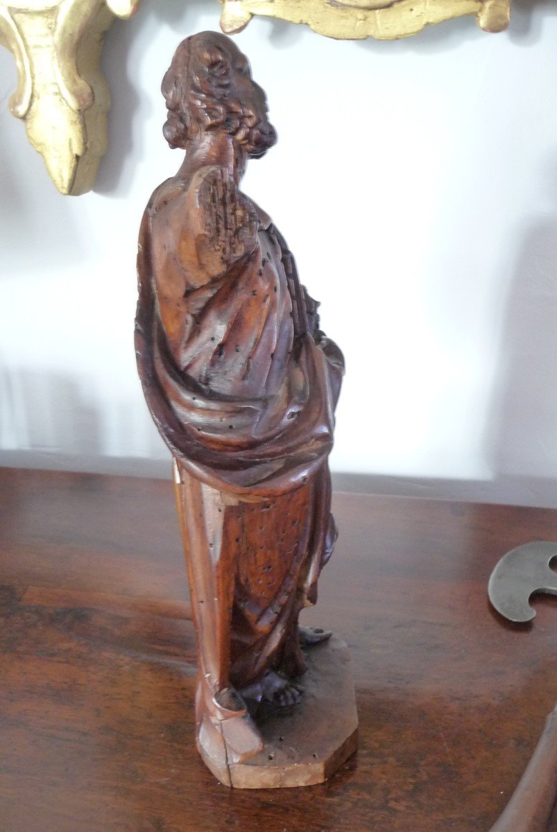 17th Century Wooden Statue (bearded Character) St Joseph?-photo-2