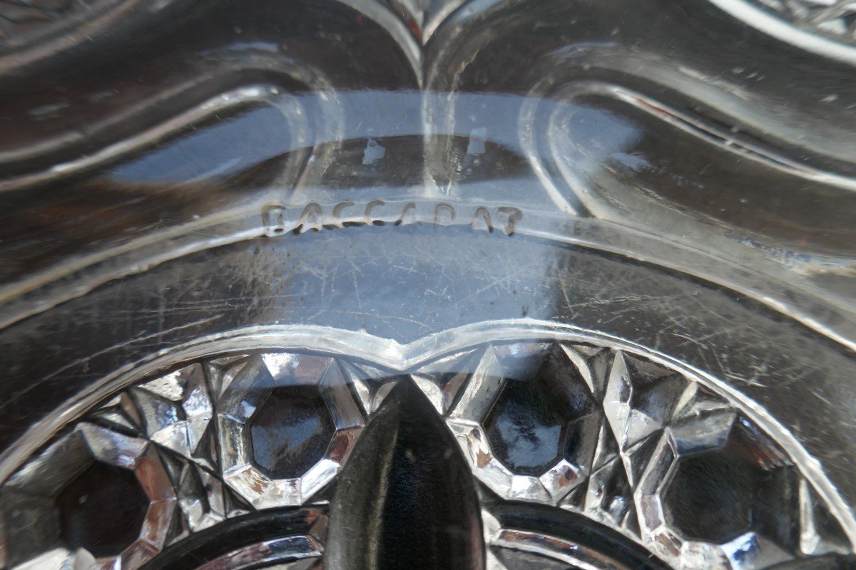 Baccarat : Très Belle Coupe En Cristal De Baccarat Du XIXème Siècle Avec Signature Moulée.-photo-3
