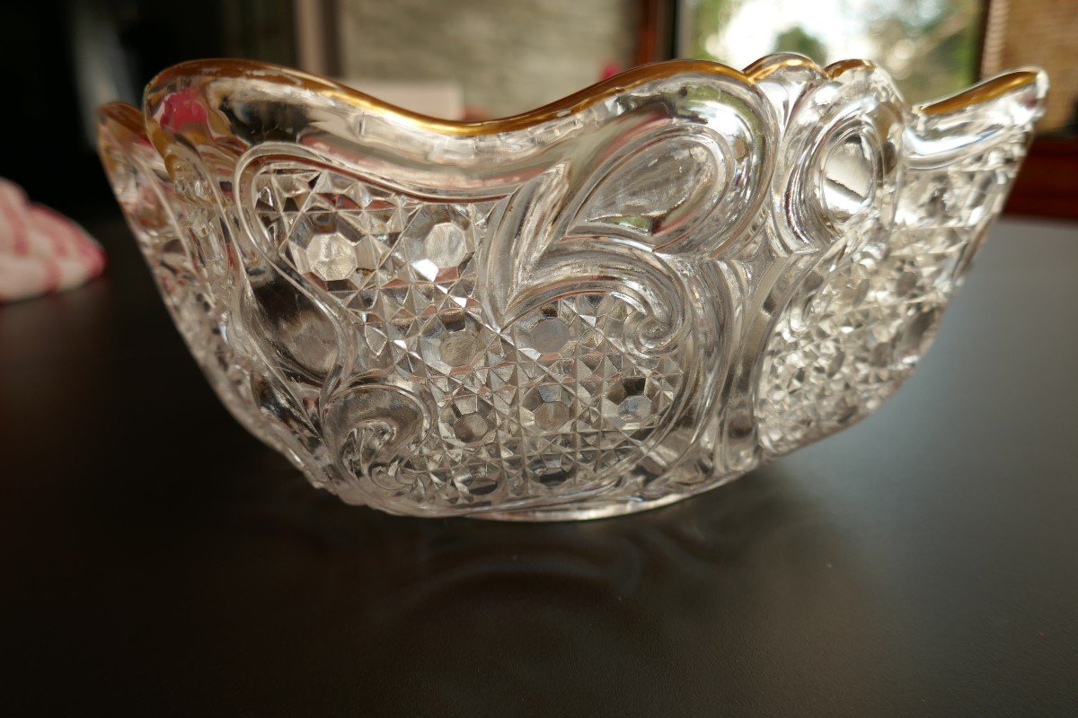 Baccarat : Très Belle Coupe En Cristal De Baccarat Du XIXème Siècle Avec Signature Moulée.-photo-1