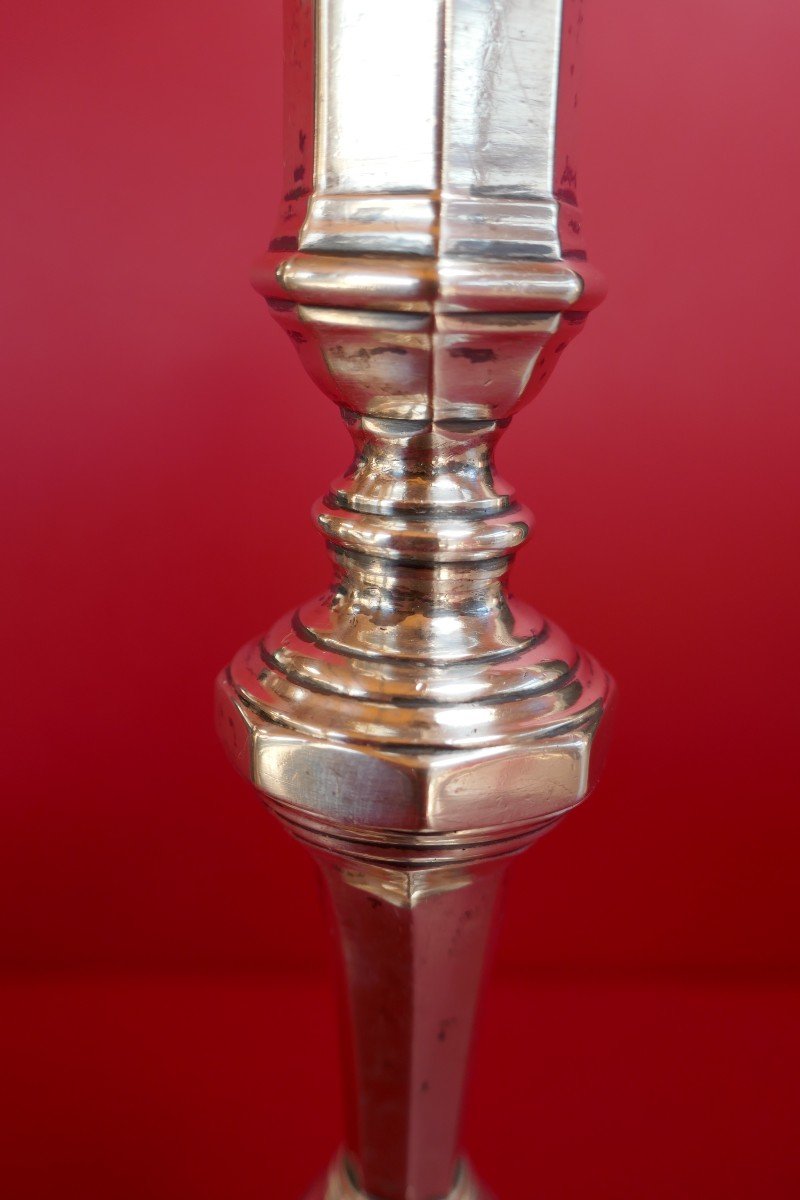 Louis XV Period Candlestick In Silver, From (françois Louis Garnier), Laval, Circa 1733.-photo-2