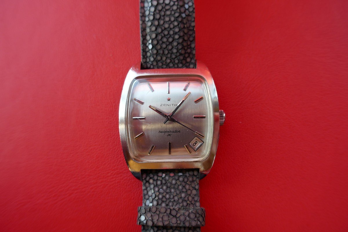 Men's Bracelet Watch (zenith-respirator) In Steel, From The 70s.