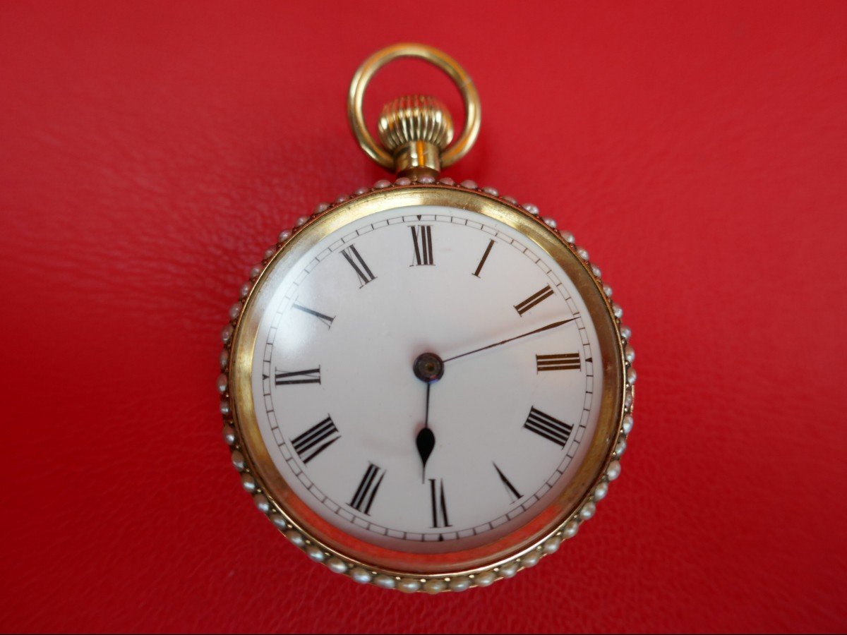 Montre En Or émaillée, Signée Bourdelot Londres, Vers 1870-photo-3