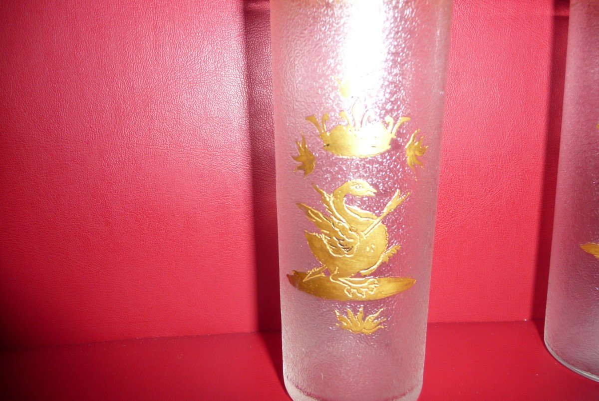 Pair Of Engraved And Gilded Glass Vases, With Arms, Of Anne De Bretagne And Claude De France-photo-3